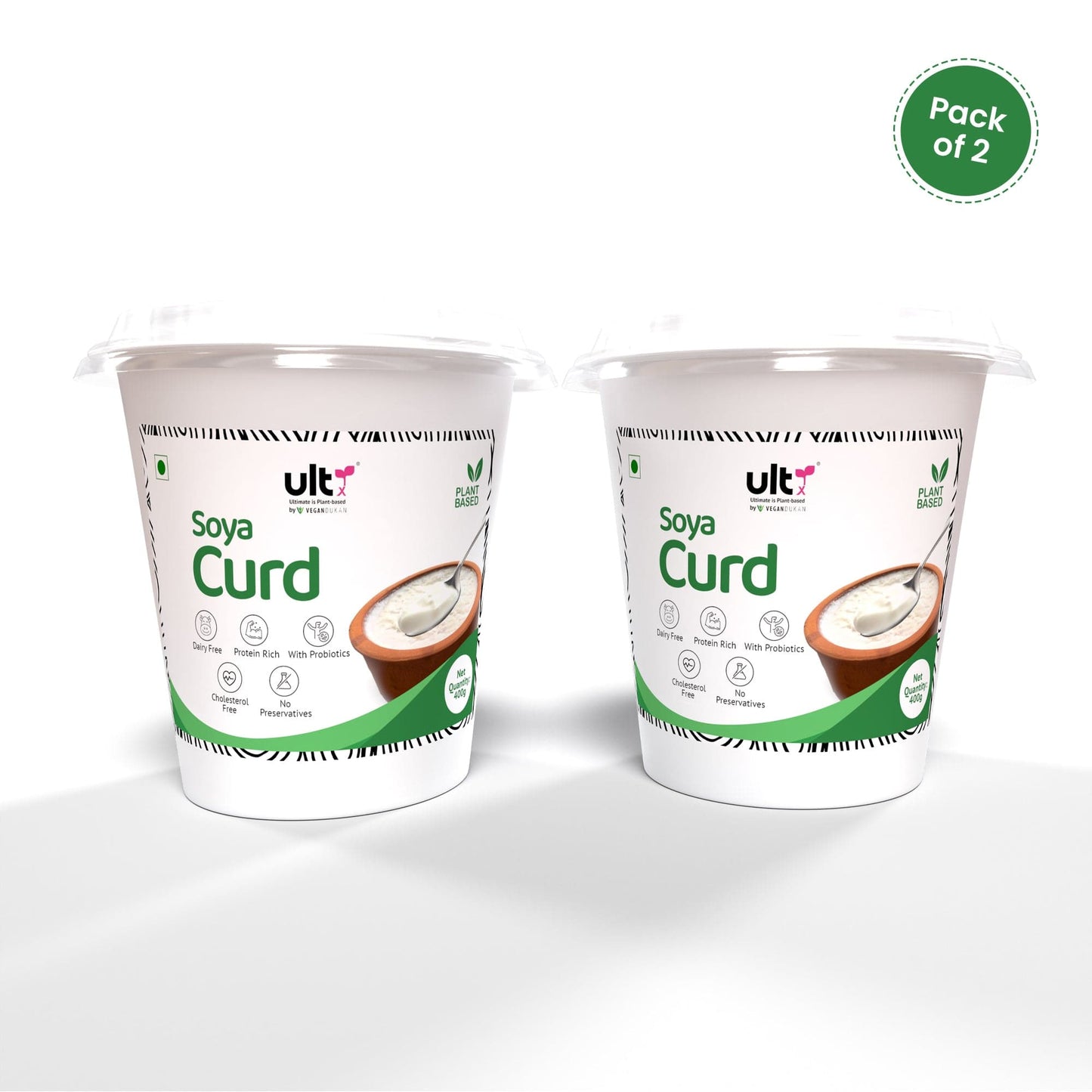 Ultx Soya Curd, 400gm (pack of 2/4) (Bangalore only)