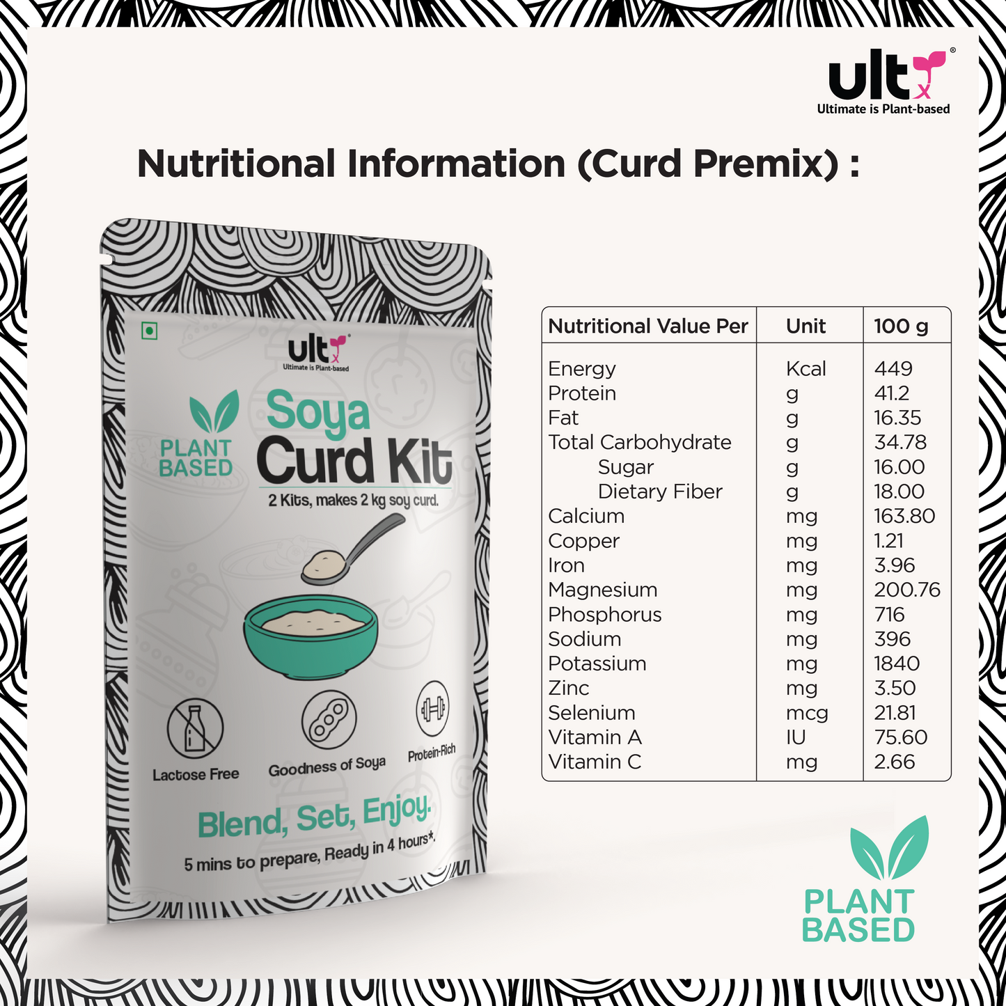 Ultx Plant Based Soya Curd Kit
